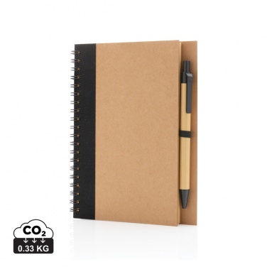 Logotrade promotional items photo of: Kraft spiral notebook with pen