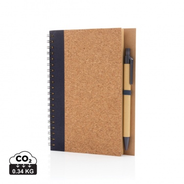 Logotrade promotional product image of: Cork spiral notebook with pen