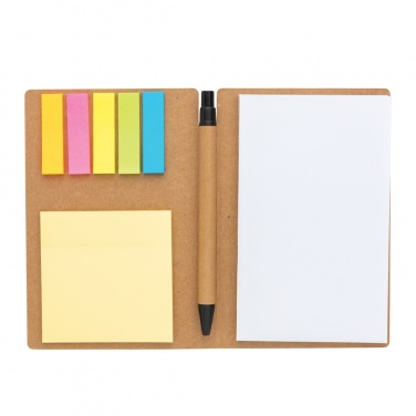 Logotrade promotional merchandise image of: Kraft sticky notes A6 booklet with pen