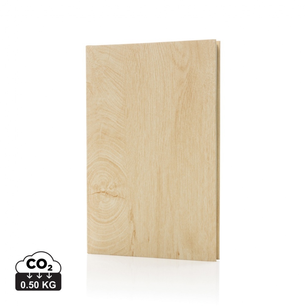 Logotrade promotional item image of: Kavana wood print A5 notebook