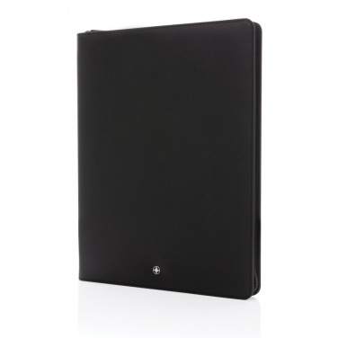 Logo trade corporate gifts image of: Swiss Peak Heritage RCS rPU A4 portfolio with zipper