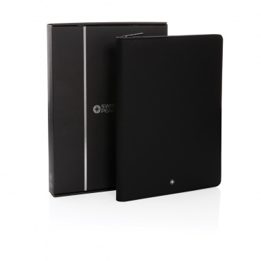 Logo trade promotional merchandise picture of: Swiss Peak Heritage RCS rPU A4 portfolio with zipper