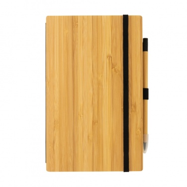 Logo trade business gifts image of: Bamboo notebook and infinity pencil set