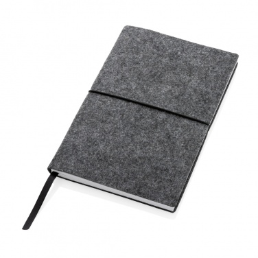 Logotrade promotional product picture of: GRS certified recycled felt A5 softcover notebook