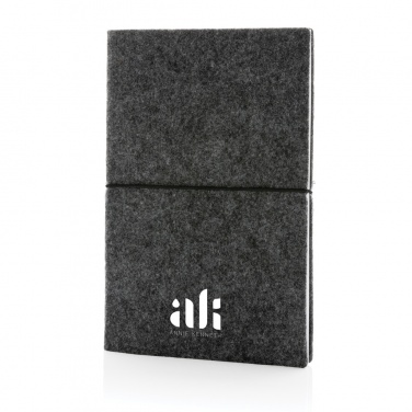 Logo trade advertising products picture of: GRS certified recycled felt A5 softcover notebook