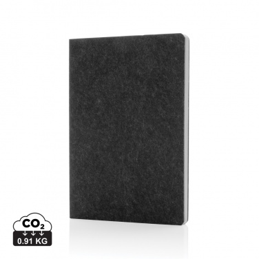 Logo trade promotional giveaway photo of: Phrase GRS certified recycled felt A5 notebook