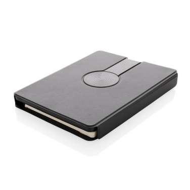 Logo trade promotional gifts picture of: Swiss Peak RCS rePU notebook with 2-in-1 wireless charger