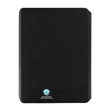 Logo trade promotional merchandise image of: Swiss Peak RCS rePU notebook with 2-in-1 wireless charger