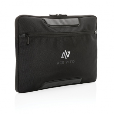 Logo trade promotional merchandise image of: Swiss Peak AWARE™ RPET Voyager 15.6" laptop sleeve