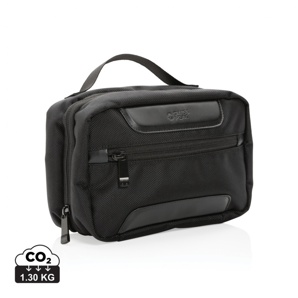 Logo trade business gifts image of: Swiss Peak AWARE™ RPET Voyager toiletry bag