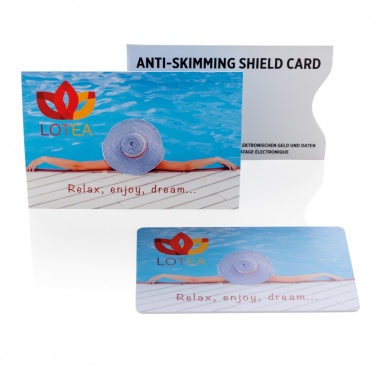 Logo trade promotional giveaways image of: Anti-skimming RFID shield card with active jamming chip