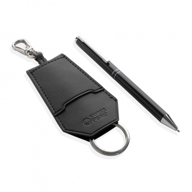 Logotrade business gift image of: SP Tula RCS certified recycled PU key holder and pen set