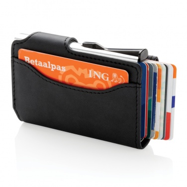 Logotrade promotional item picture of: Standard aluminium RFID cardholder with PU wallet