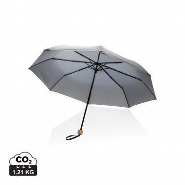 Logo trade promotional gifts picture of: 20.5" Impact AWARE™ RPET 190T Pongee bamboo mini umbrella