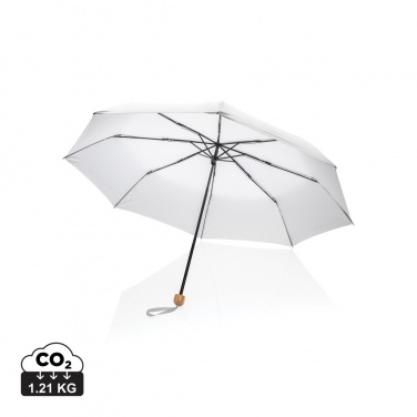 Logo trade promotional products picture of: 20.5" Impact AWARE™ RPET 190T Pongee bamboo mini umbrella