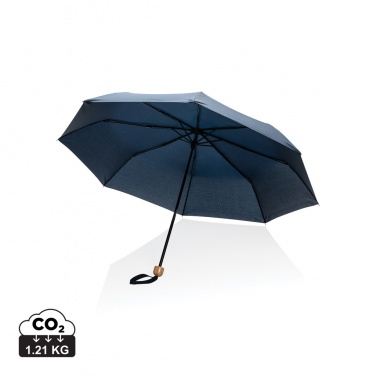 Logotrade business gift image of: 20.5" Impact AWARE™ RPET 190T Pongee bamboo mini umbrella