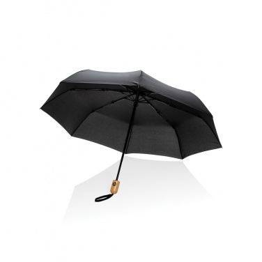 Logotrade promotional product picture of: 21" Impact AWARE™ RPET 190T bamboo auto open/close umbrella