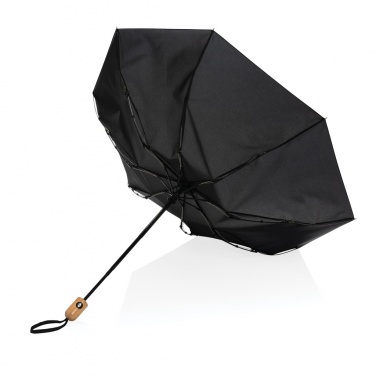 Logotrade advertising products photo of: 21" Impact AWARE™ RPET 190T bamboo auto open/close umbrella