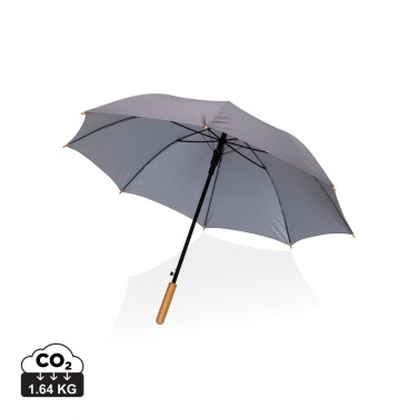 Logo trade promotional merchandise photo of: 23" Impact AWARE™ RPET 190T auto open bamboo umbrella