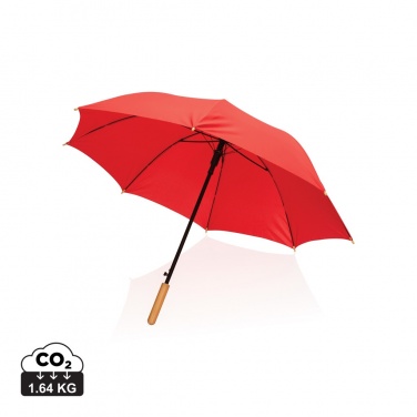 Logotrade corporate gifts photo of: 23" Impact AWARE™ RPET 190T auto open bamboo umbrella