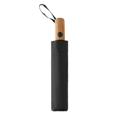 Logo trade business gift photo of: Kaycey 21" AWARE™ RPET Acacia wood mini auto open umbrella