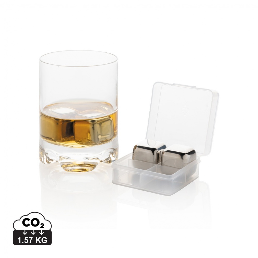 Logotrade promotional gift image of: Re-usable stainless steel ice cubes 4pc