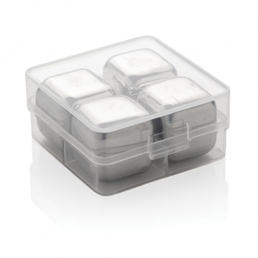 Logo trade promotional giveaway photo of: Re-usable stainless steel ice cubes 4pc