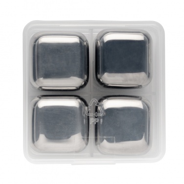 Logo trade promotional items picture of: Re-usable stainless steel ice cubes 4pc