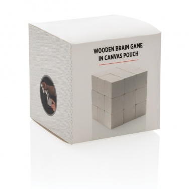 Logotrade promotional gift image of: Wooden brain game in canvas pouch