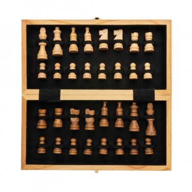 Logo trade corporate gifts image of: Luxury wooden foldable chess set