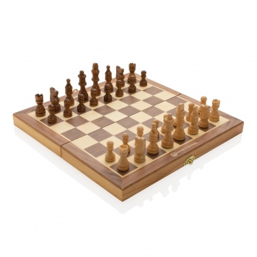 Logo trade business gift photo of: Luxury wooden foldable chess set