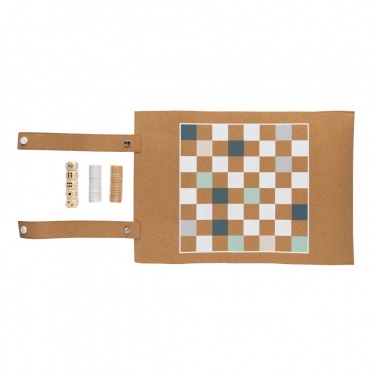 Logo trade advertising products picture of: Britton cork foldable backgammon and checkers game set