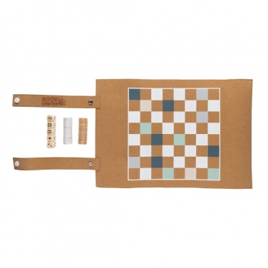 Logo trade business gifts image of: Britton cork foldable backgammon and checkers game set