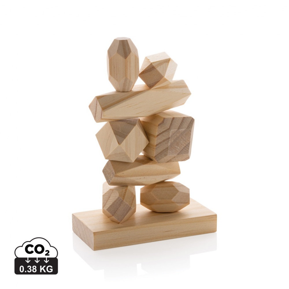 Logotrade business gift image of: Ukiyo Crios wooden balancing rocks in pouch