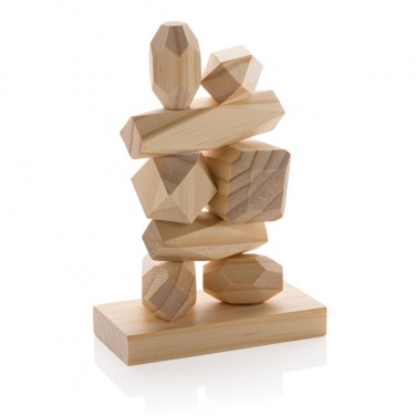 Logotrade business gift image of: Ukiyo Crios wooden balancing rocks in pouch