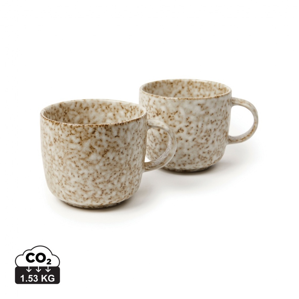 Logo trade advertising products picture of: VINGA Nuvem stoneware mug, 2 pcs set