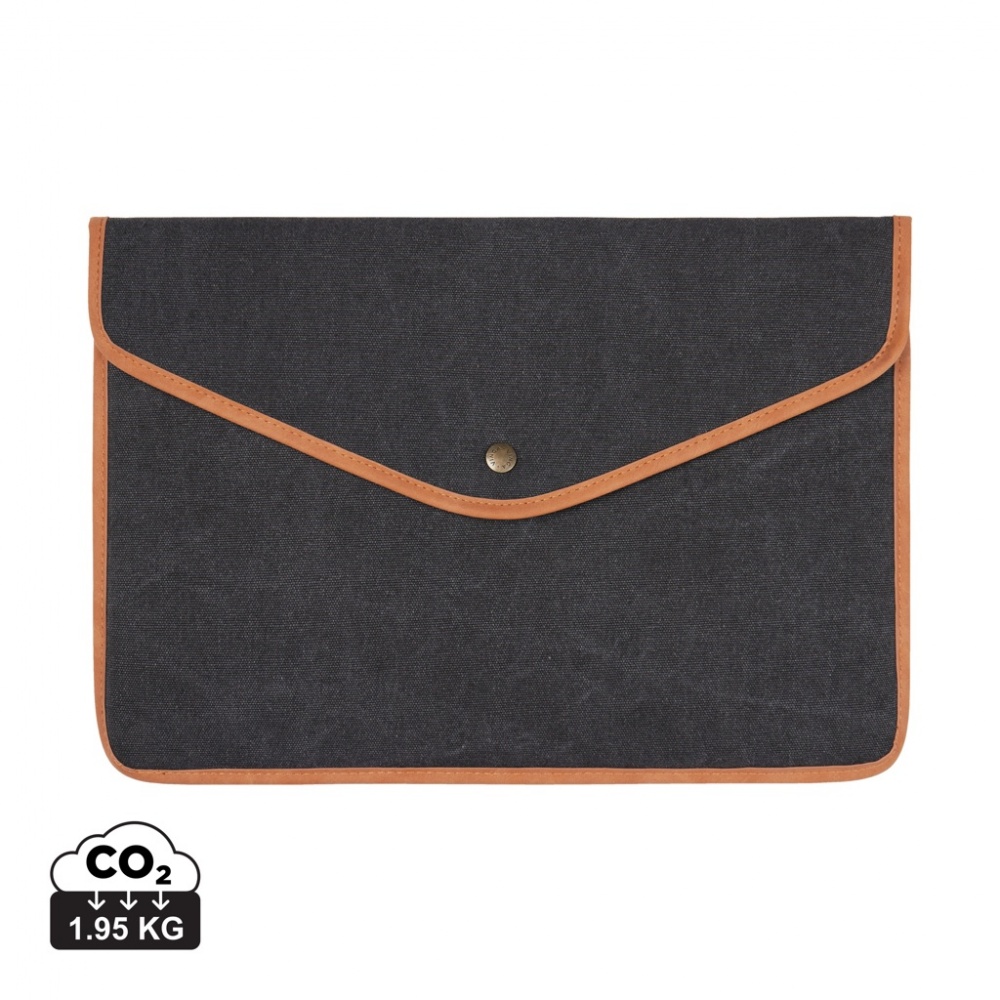 Logo trade promotional giveaway photo of: VINGA Bosler GRS recycled canvas 16" laptop sleeve