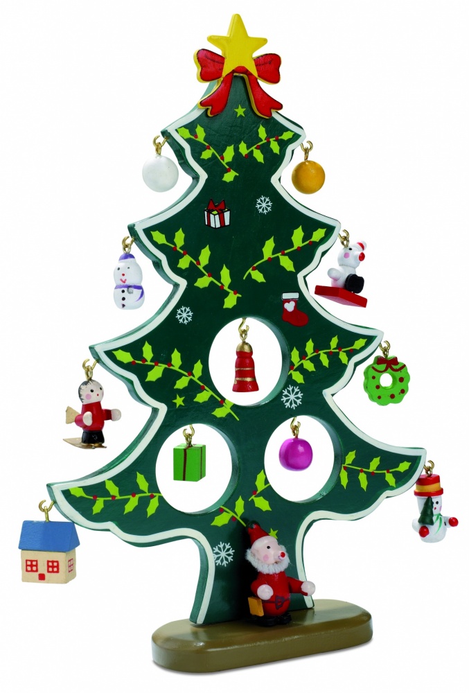 Logo trade corporate gifts picture of: Wooden xmas tree decoration