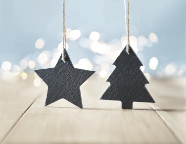 Logo trade promotional merchandise photo of: Slate xmas hanger star