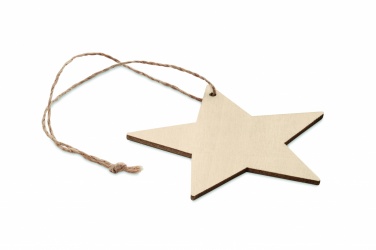 Logo trade promotional gift photo of: Wooden star shaped hanger