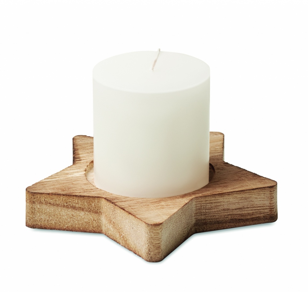 Logotrade promotional merchandise picture of: Candle on star wooden base