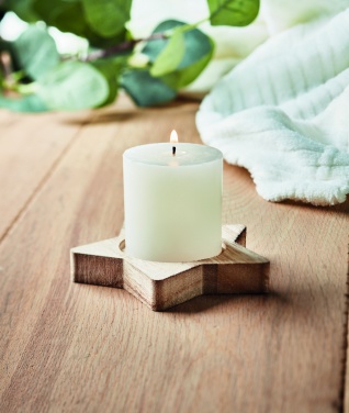 Logotrade promotional product picture of: Candle on star wooden base