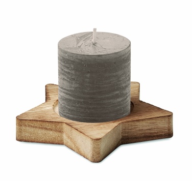 Logotrade corporate gift picture of: Candle on star wooden base