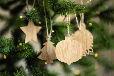 Logo trade corporate gift photo of: Set of wooden Xmas ornaments