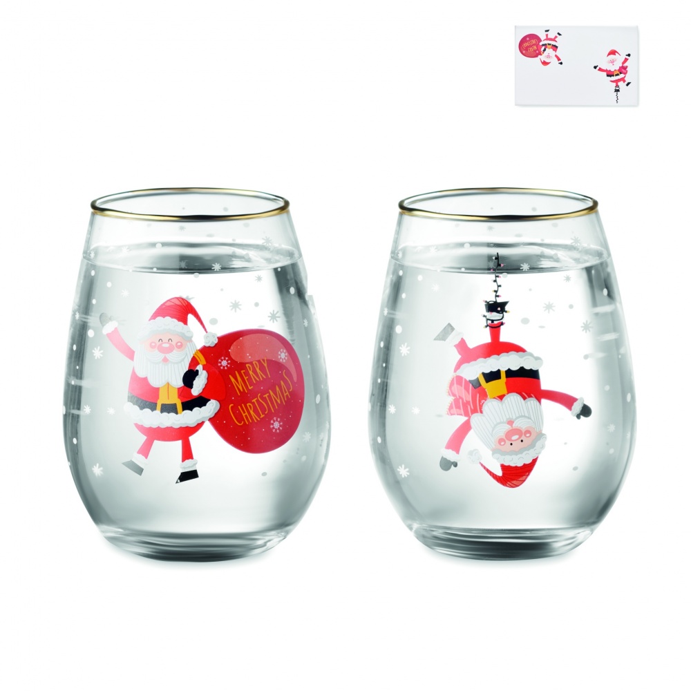 Logo trade corporate gifts image of: Set of 2 Christmas glasses