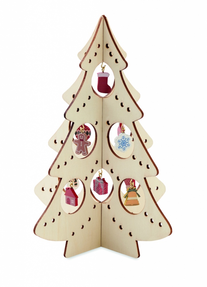 Logo trade promotional products picture of: Wooden Xmas tree decoration