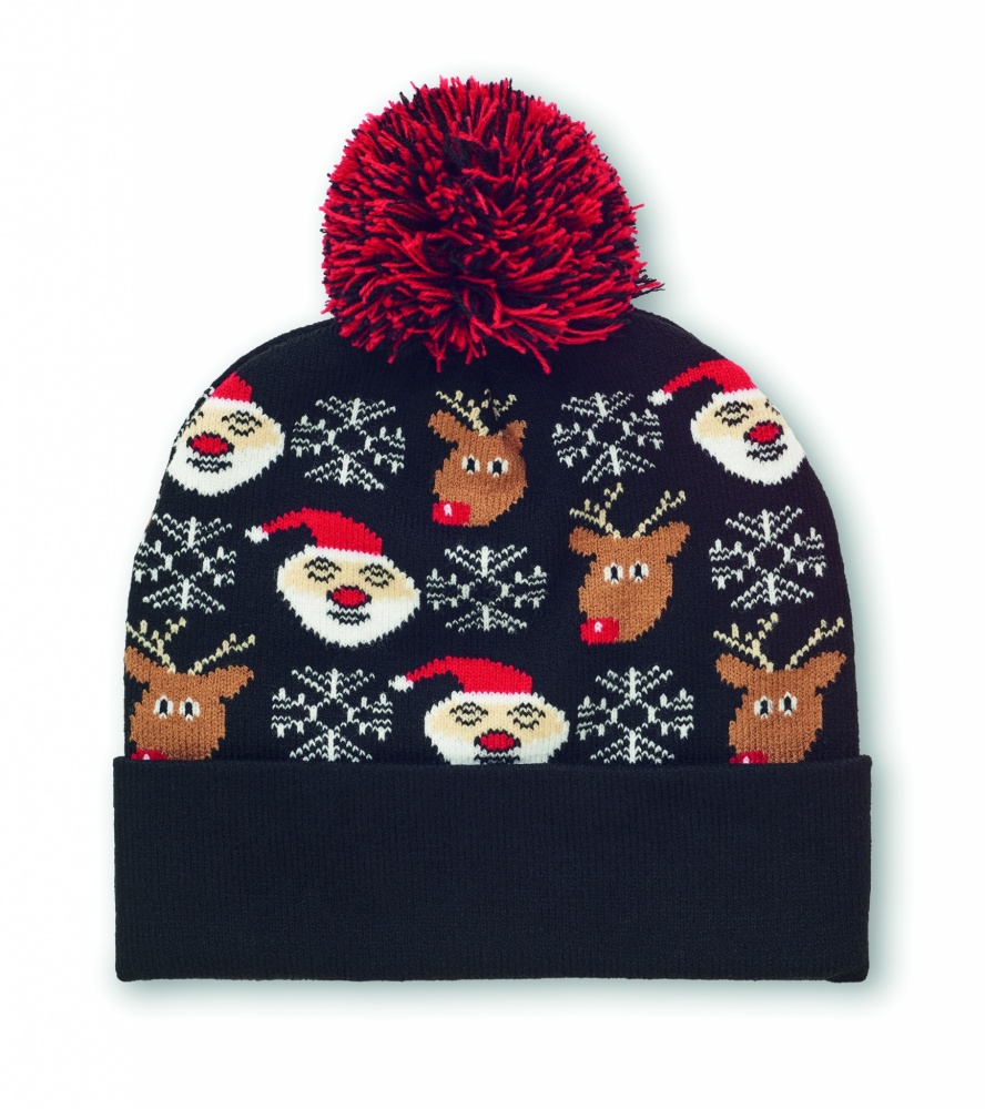 Logo trade promotional giveaways image of: Christmas knitted beanie