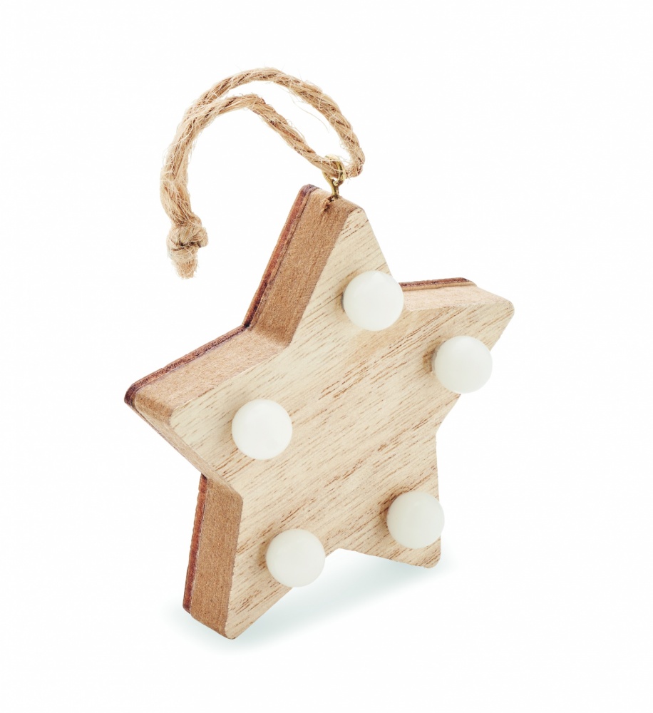 Logo trade promotional products picture of: Wooden weed star with lights