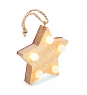 Logotrade promotional gift image of: Wooden weed star with lights