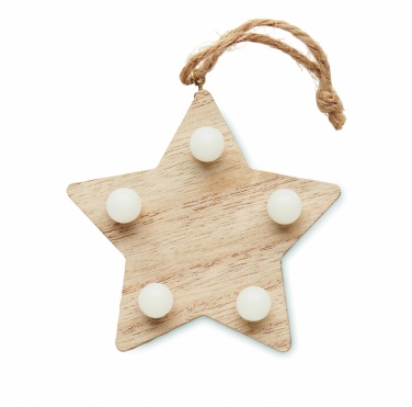 Logo trade promotional product photo of: Wooden weed star with lights